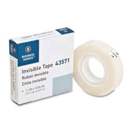 BUSINESS SOURCE Invisible Tape Refill Roll- 12 Per Box - 0.5 in. BSN43571BX